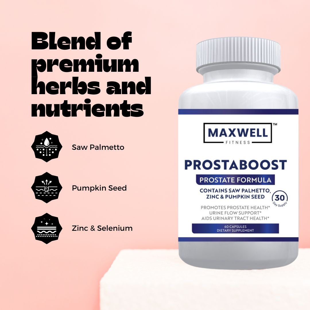 PureProsta Boost – Prostate Support Supplement for Men | Saw Palmetto, Zinc & Pumpkin Seed | Urinary Flow & Prostate Health – 60 Capsules