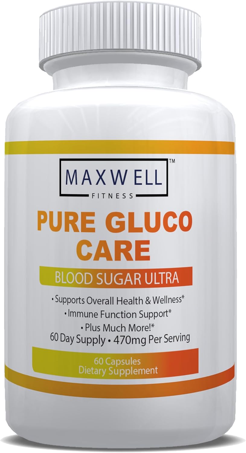 Pure Gluco Care - Made in USA - Natural Formula to Maintain Healthy Levels, Energy Management, Daily Needs Formula, Blood Balance Formulation, 60 Capsules