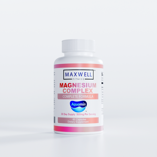 Magnesium Glycinate Supplement Complex Formulated with Aquamin, 500mg, 60 Capsules, 30 Day Supply